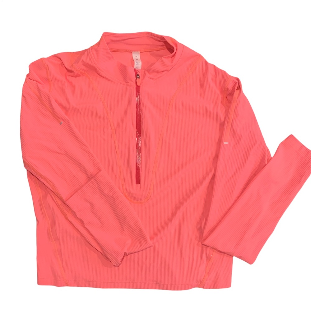 Lululemon - glossy trim run 1/2 zip - 14